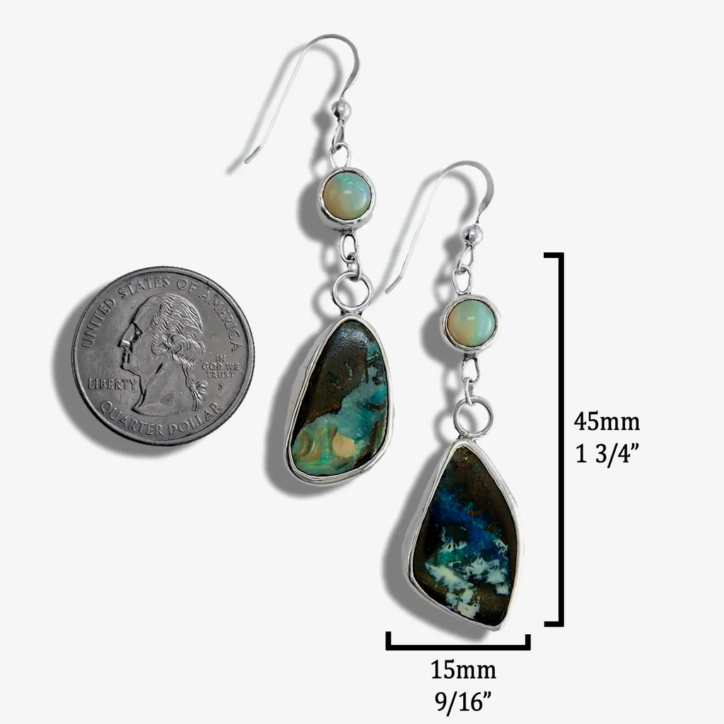 Opal Dream Drop Earrings in Sterling Silver