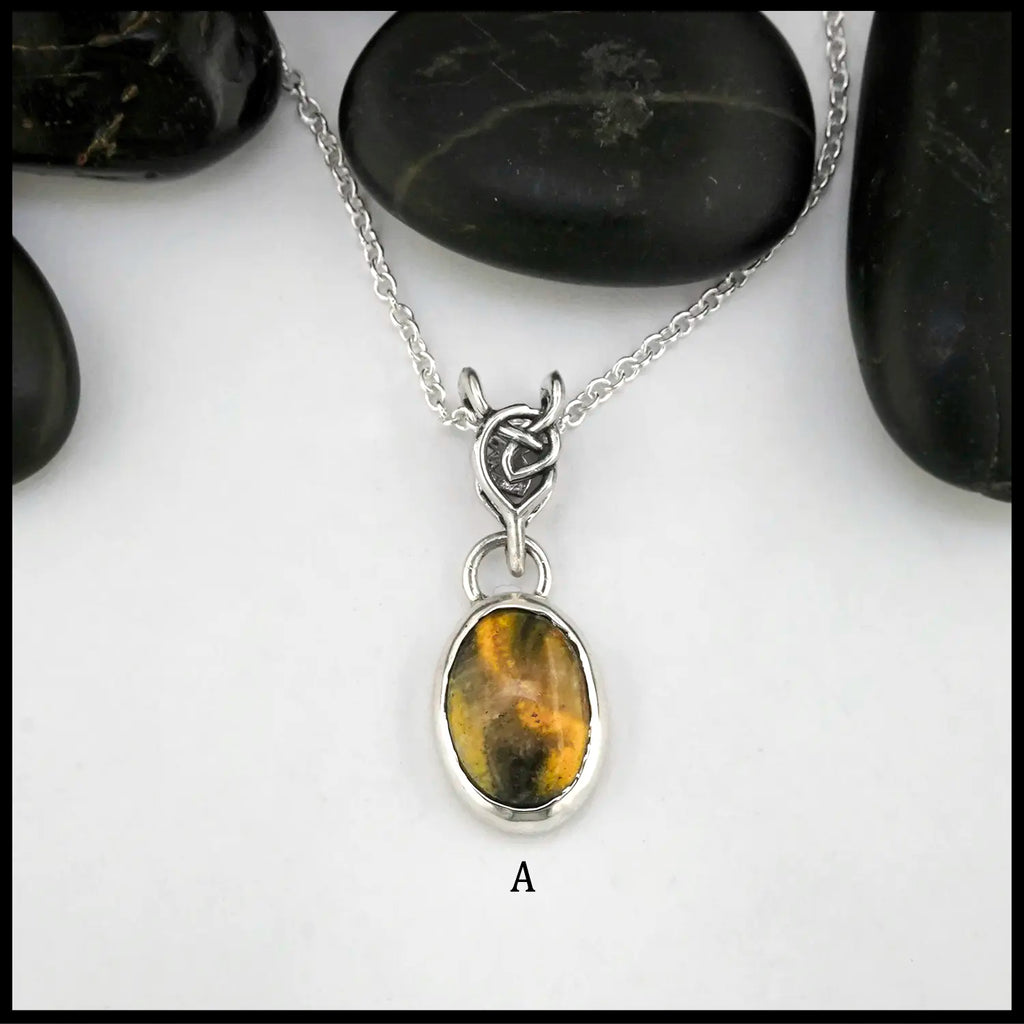 Bumblebee Jasper Pendants set in Sterling Silver- A