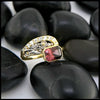 Rhodolite Garnet set in 18K Yellow and 14K White Gold Ring with Diamonds