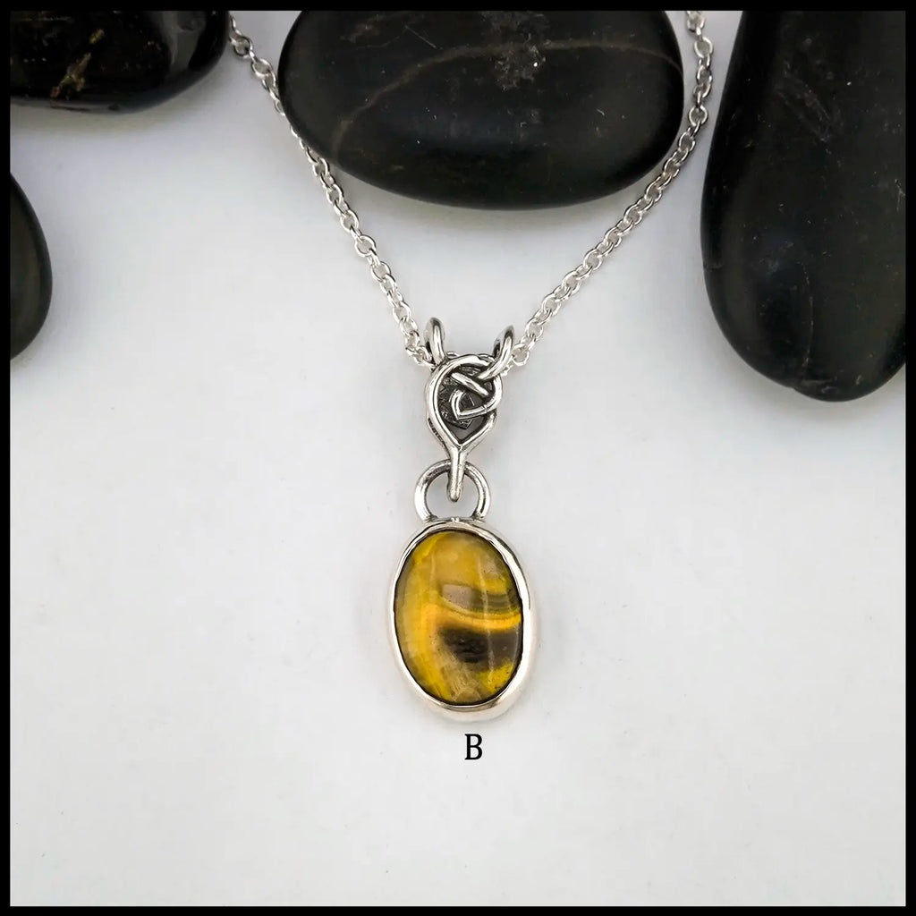 Bumblebee Jasper Pendants set in Sterling Silver- B