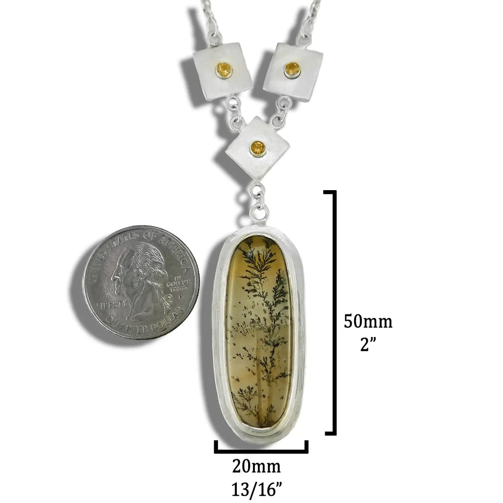 Dendritic Quartz and Citrine Custom Pendant