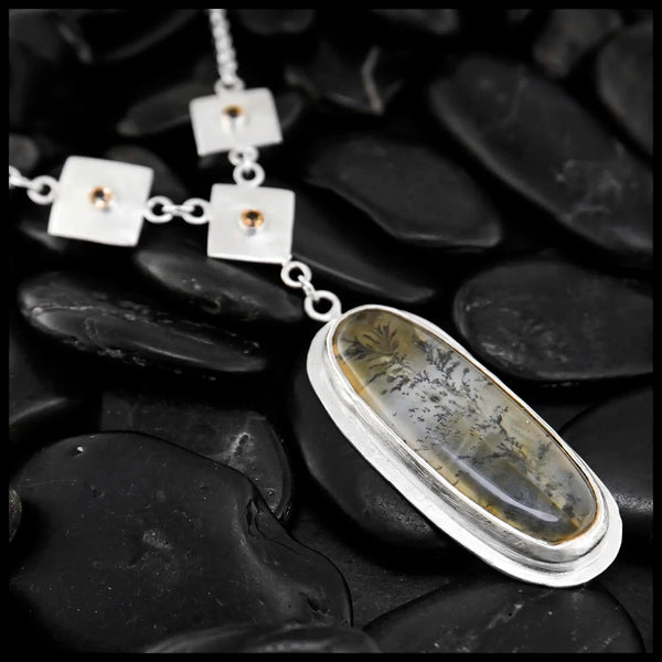 Dendritic Quartz and Citrine Custom Pendant