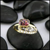 Rhodolite Garnet set in 18K Yellow and 14K White Gold Ring with Diamonds