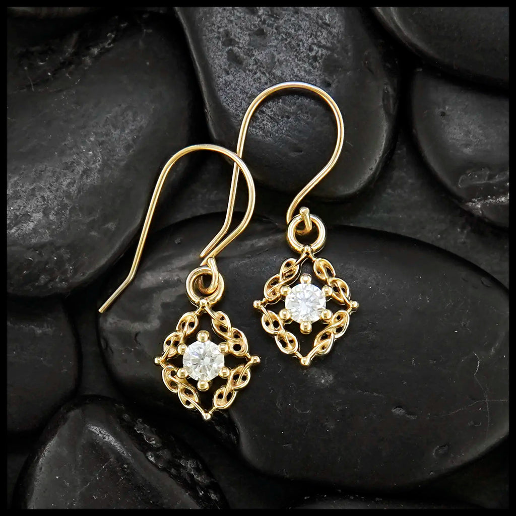 Woven Diamond Set in 14K GoldWoven Diamond Set in 14K Gold