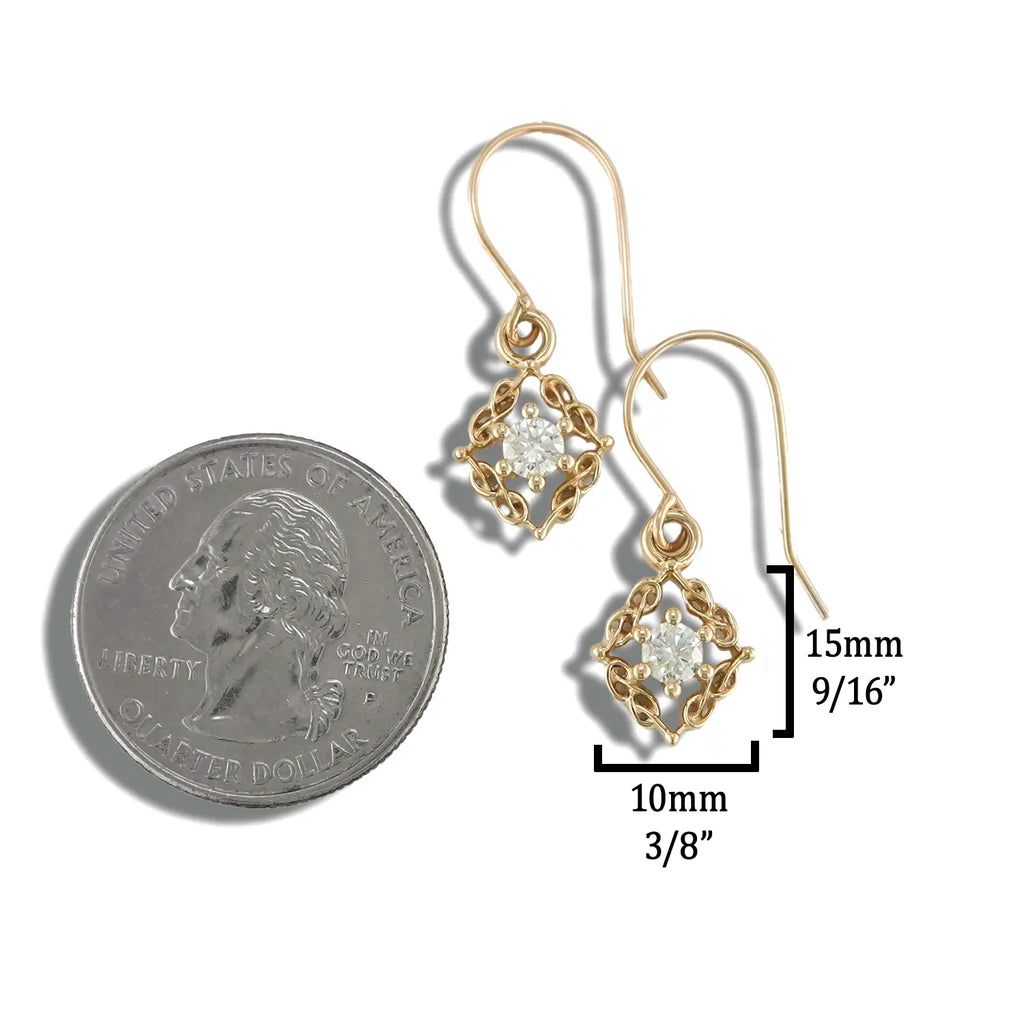Woven Diamond Set in 14K Gold