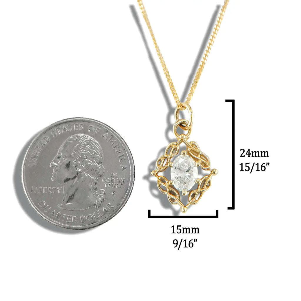 Woven Diamond Set in 14K Gold