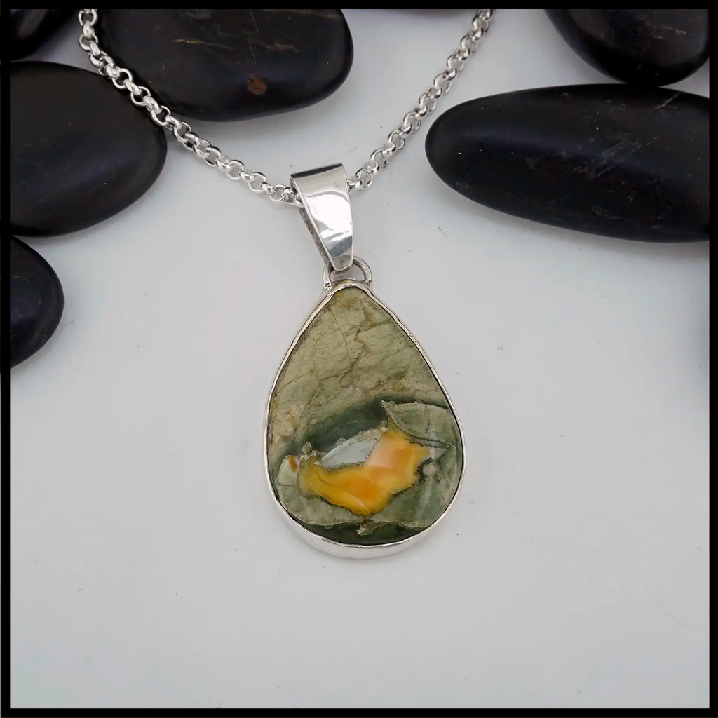 Teardrop Jasper Set in Sterling Silver