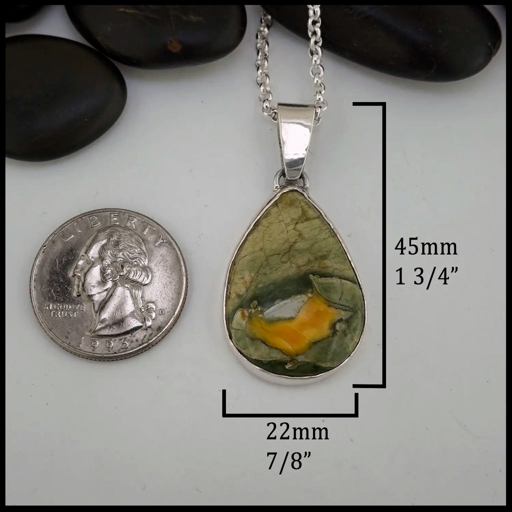 Teardrop Jasper Set in Sterling Silver 45mm xx 22mm