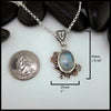 Custom Moonstone Pendants in Sterling Silver, 14K Rose Gold, and 18K Yellow Gold
40mm x 25mm