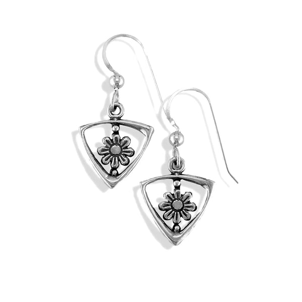 Daisy Drop Earrings in Sterling Silver