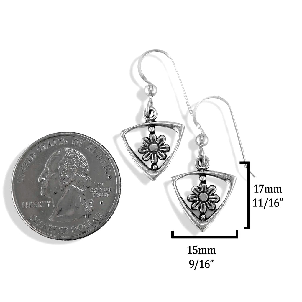Daisy Drop Earrings in Sterling Silver