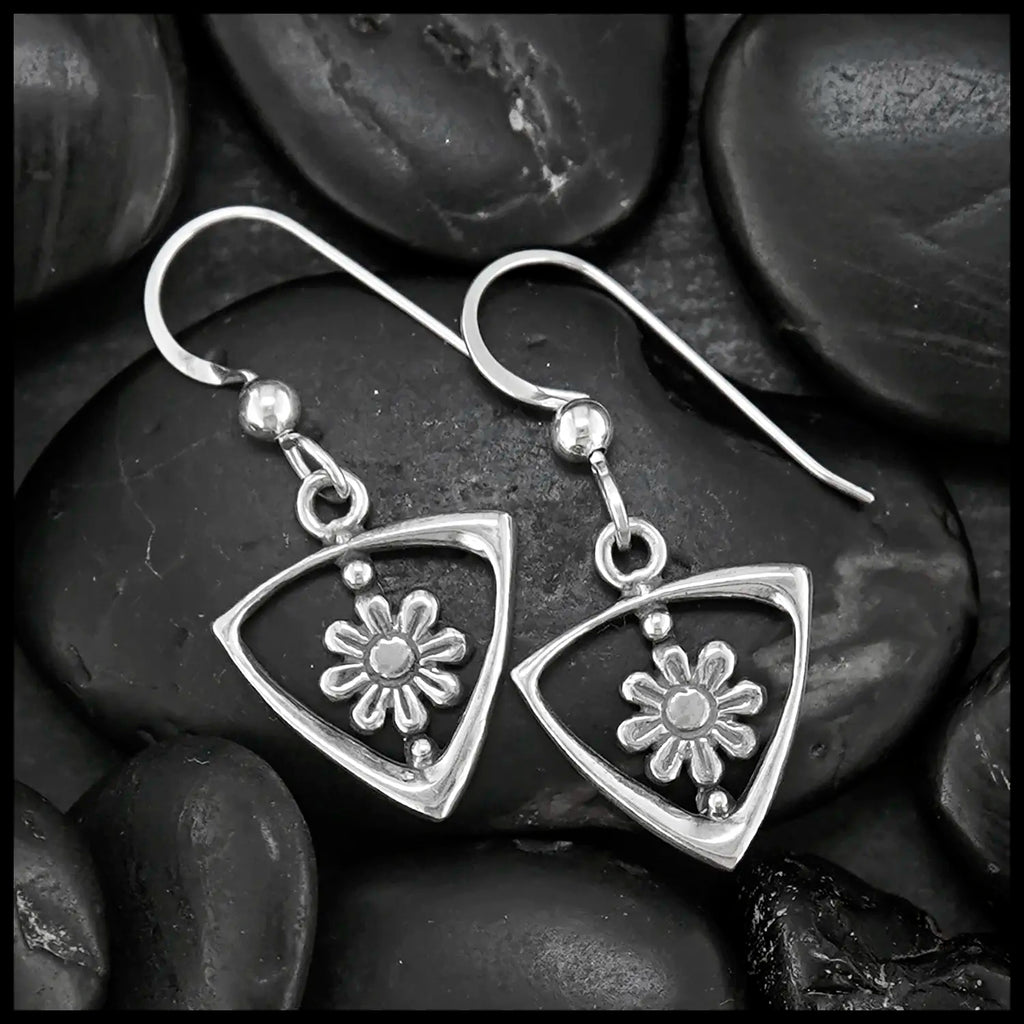 Daisy Drop Earrings in Sterling Silver