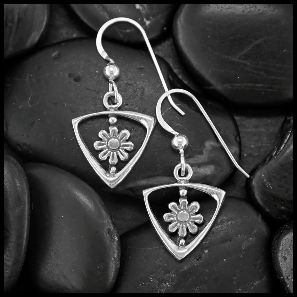 Daisy Drop Earrings in Sterling Silver