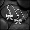 Bow Drop Earrings in Sterling Silver