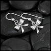 Bow Drop Earrings in Sterling Silver