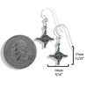 Extra Small St. Brigid's Spiral Cross Earrings in Silver