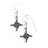 Extra Small St. Brigid's Spiral Cross Earrings in Silver