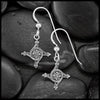 Extra Small St. Brigid's Spiral Cross Earrings in Silver