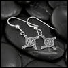 Extra Small St. Brigid's Spiral Cross Earrings in Silver