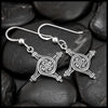 Small St. Brigid's Spiral Cross Earrings in Silver