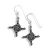 Small St. Brigid's Spiral Cross Earrings in Silver