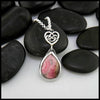Rhodochrosite Heart Pendant in Sterling Silver