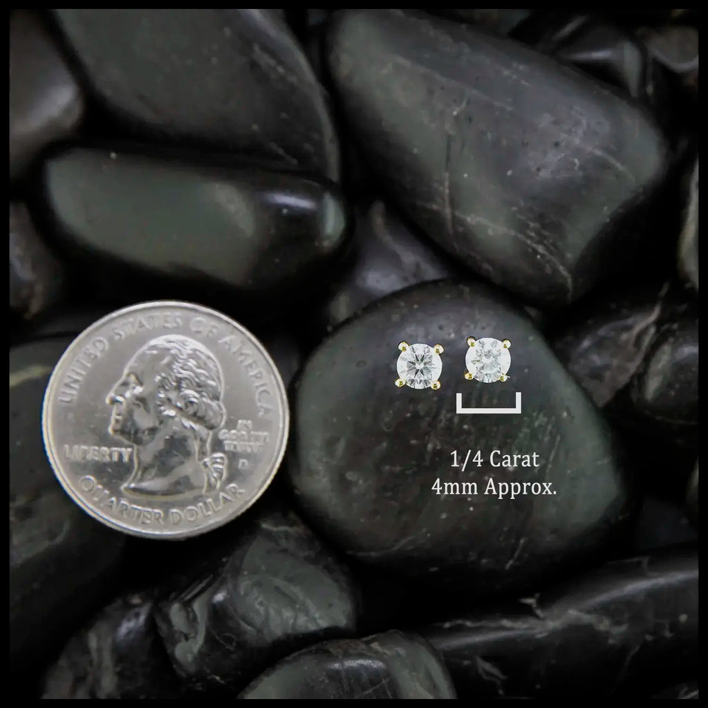 1/4 Carat Lab Diamond Post Earrings in 14K Yellow Gold