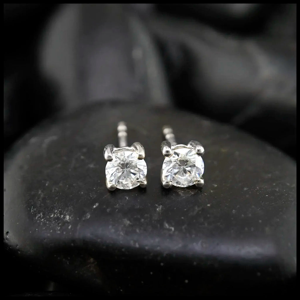 1/2 Carat Lab Grown Diamond Post Earrings in 14K White Gold