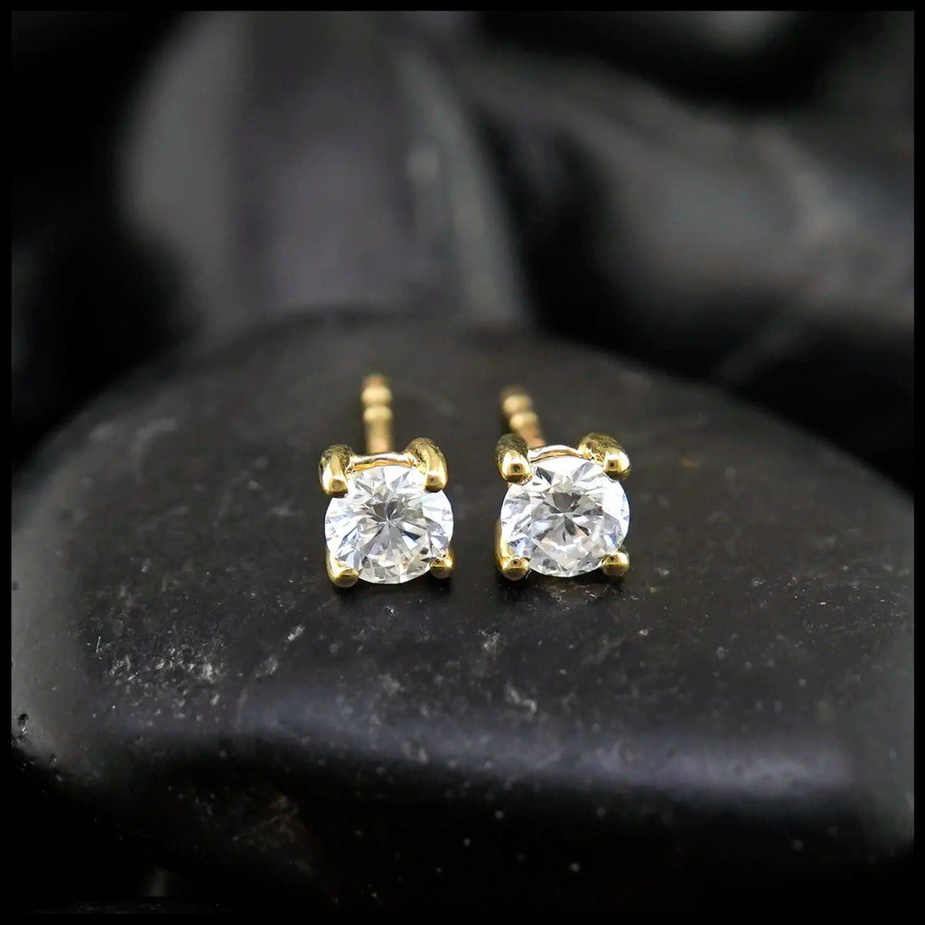 1/2 Carat Lab Grown Diamond Post Earrings in 14K Yellow Gold