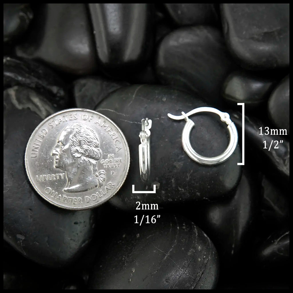 Sterling Silver Hoop Earrings
13mm x 2mm