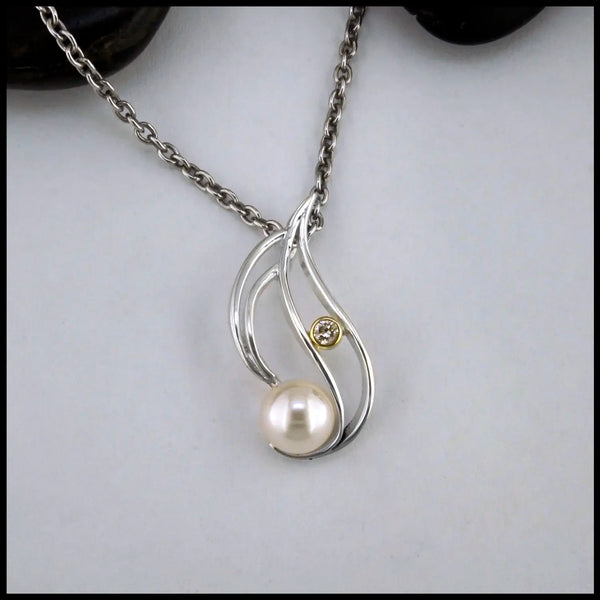 Pearl and Diamond Flow Pendant