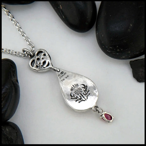 Rhodochrosite and Pink Tourmaline Pendant in Sterling Silver