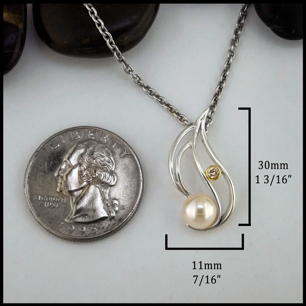 Pearl and Diamond Flow Pendant