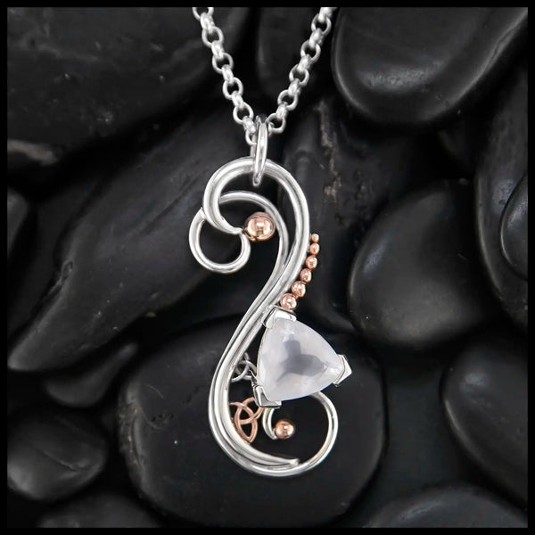 Custom Rose Quartz Flourish Pendant