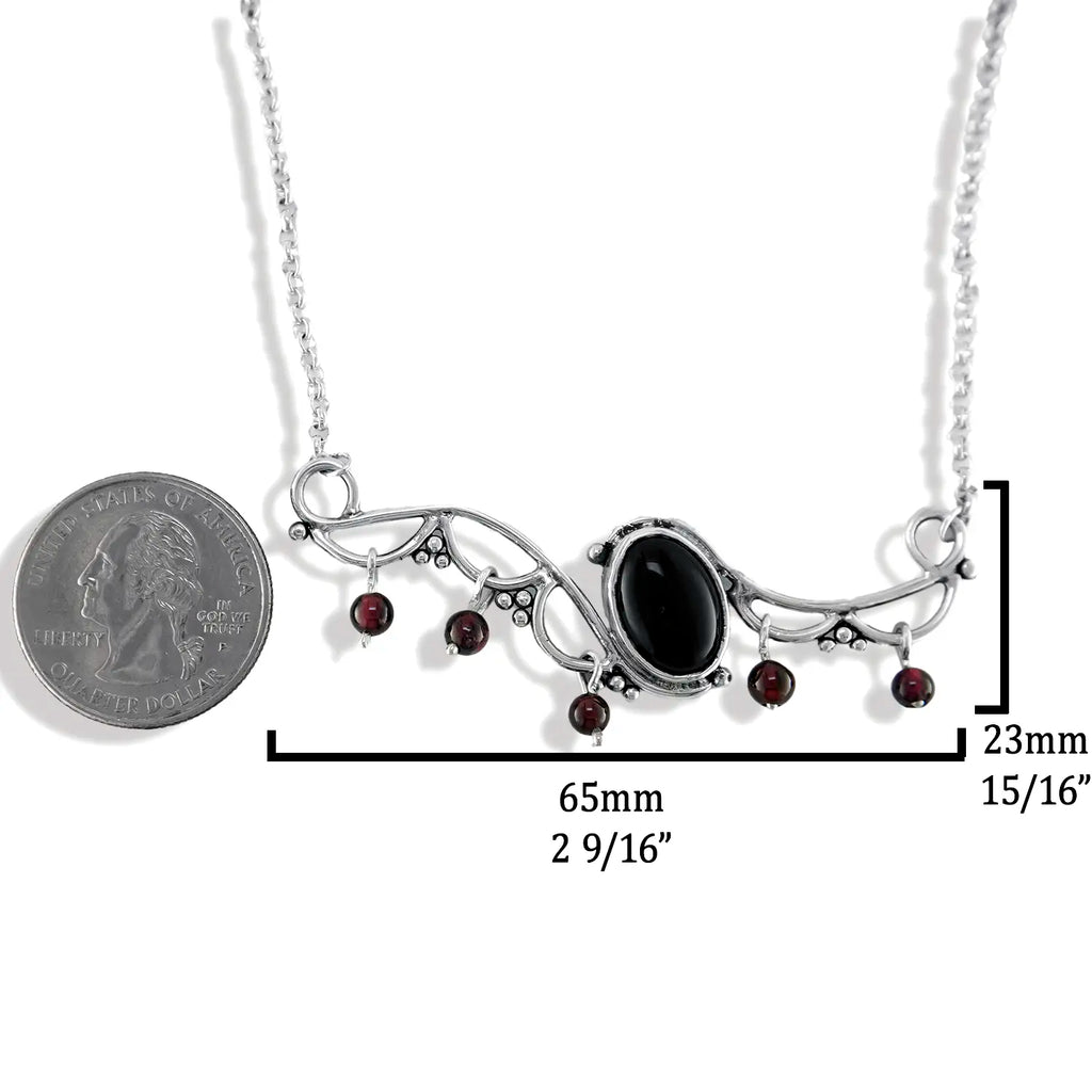Custom Onyx and Garnet Necklace