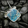 Shattuckite Pendant in Sterling Silver and 18K Gold