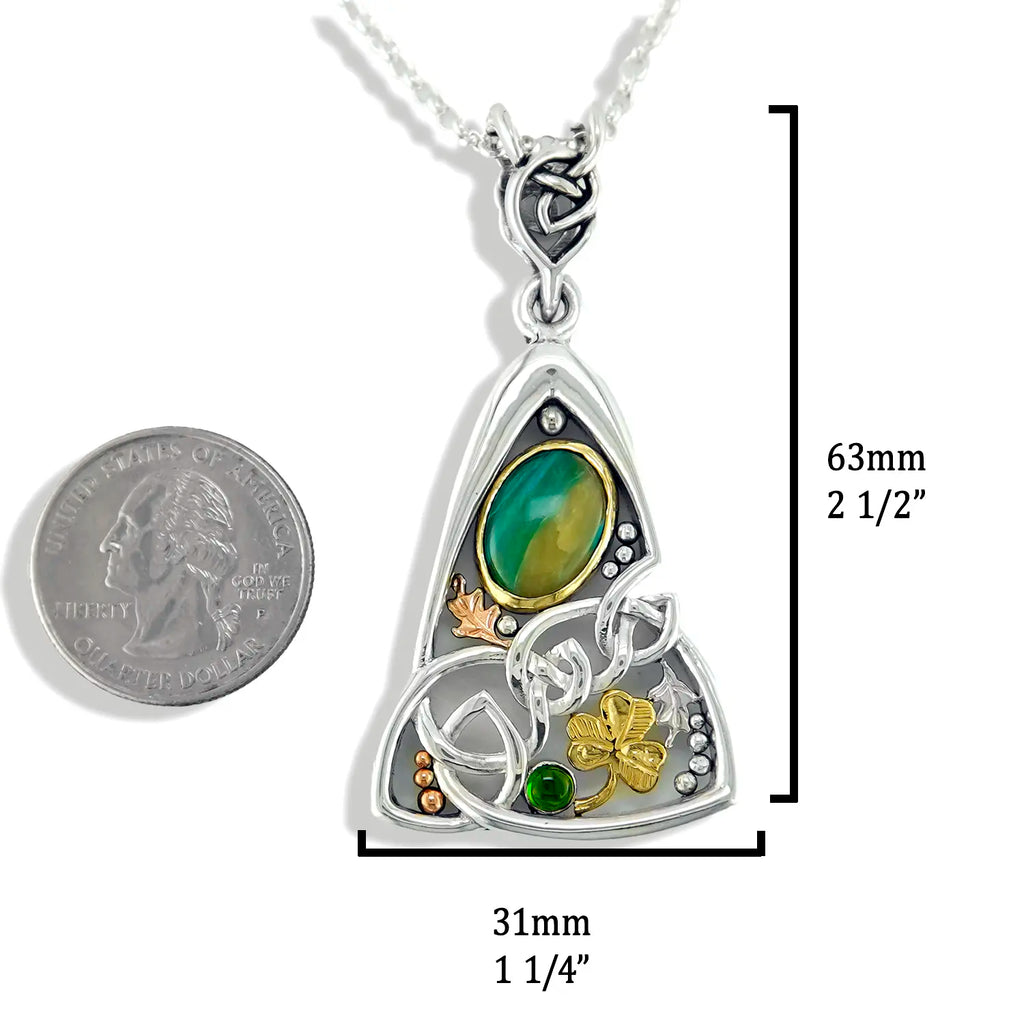 Peruvian Opal and Emerald Custom Pendant