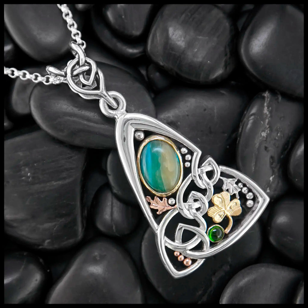Peruvian Opal and Emerald Custom Pendant