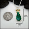 Malachite Christmas Tree Pendant in Sterling Silver and 18K Yellow Gold
40mm x 15mm