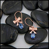 Tanzanite Bow Drop Earrings in 14K Rose Gold