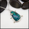 Shattuckite Pendant in Sterling Silver and 18K Gold