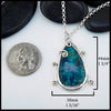 Shattuckite Pendant in Sterling Silver and 18K Gold
44mm x 30mm