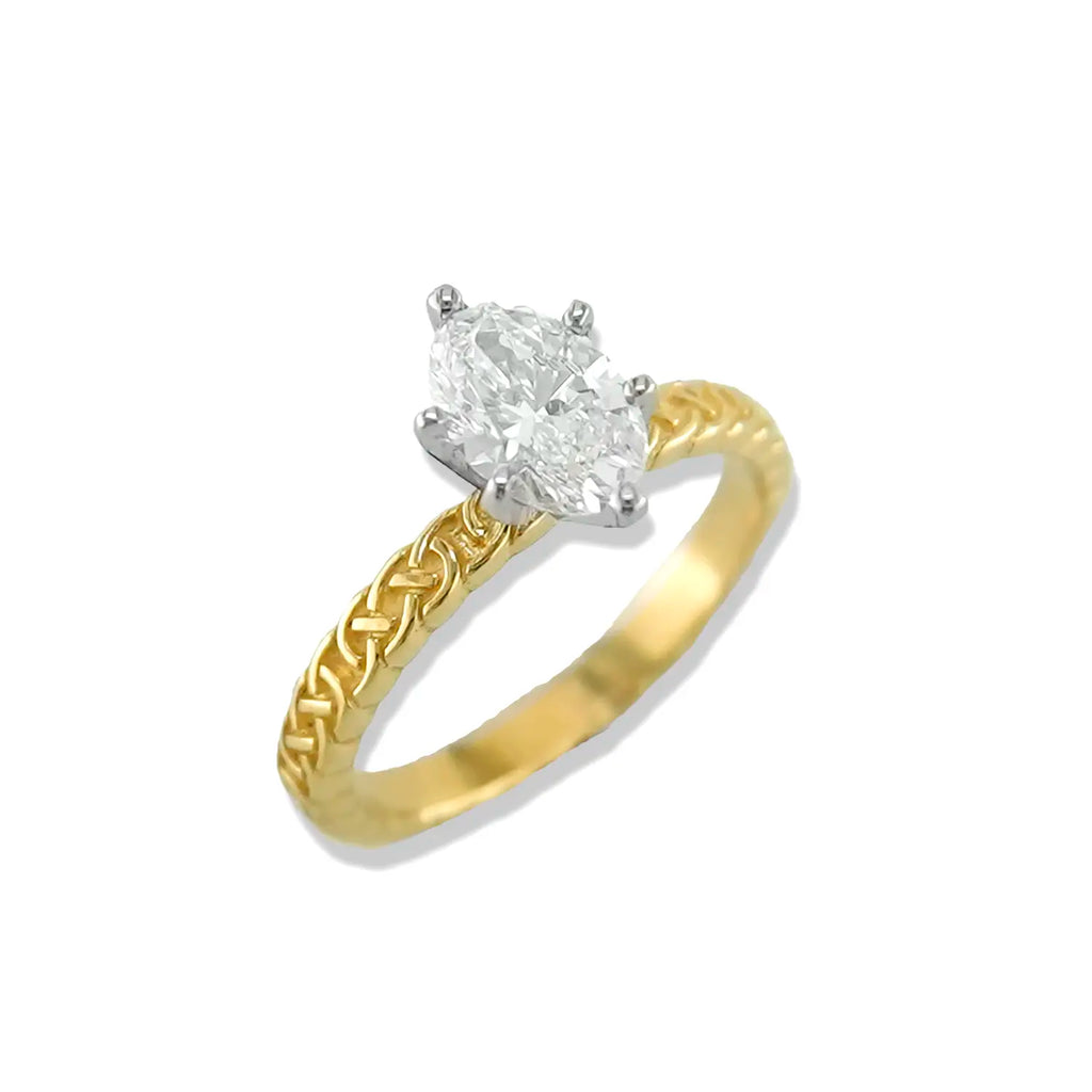 Oval Josephine's Knot Diamond Ring with 1ct Lab Diamond
