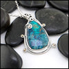 Shattuckite Pendant in Sterling Silver and 18K Gold