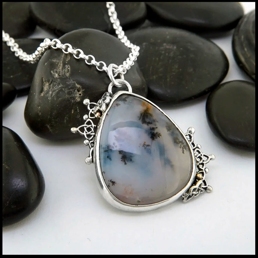 Dendritic Quartz Pendant set in Sterling Silver 