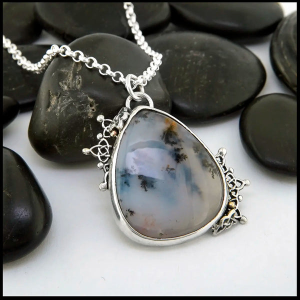 Dendritic Quartz Pendant set in Sterling Silver 