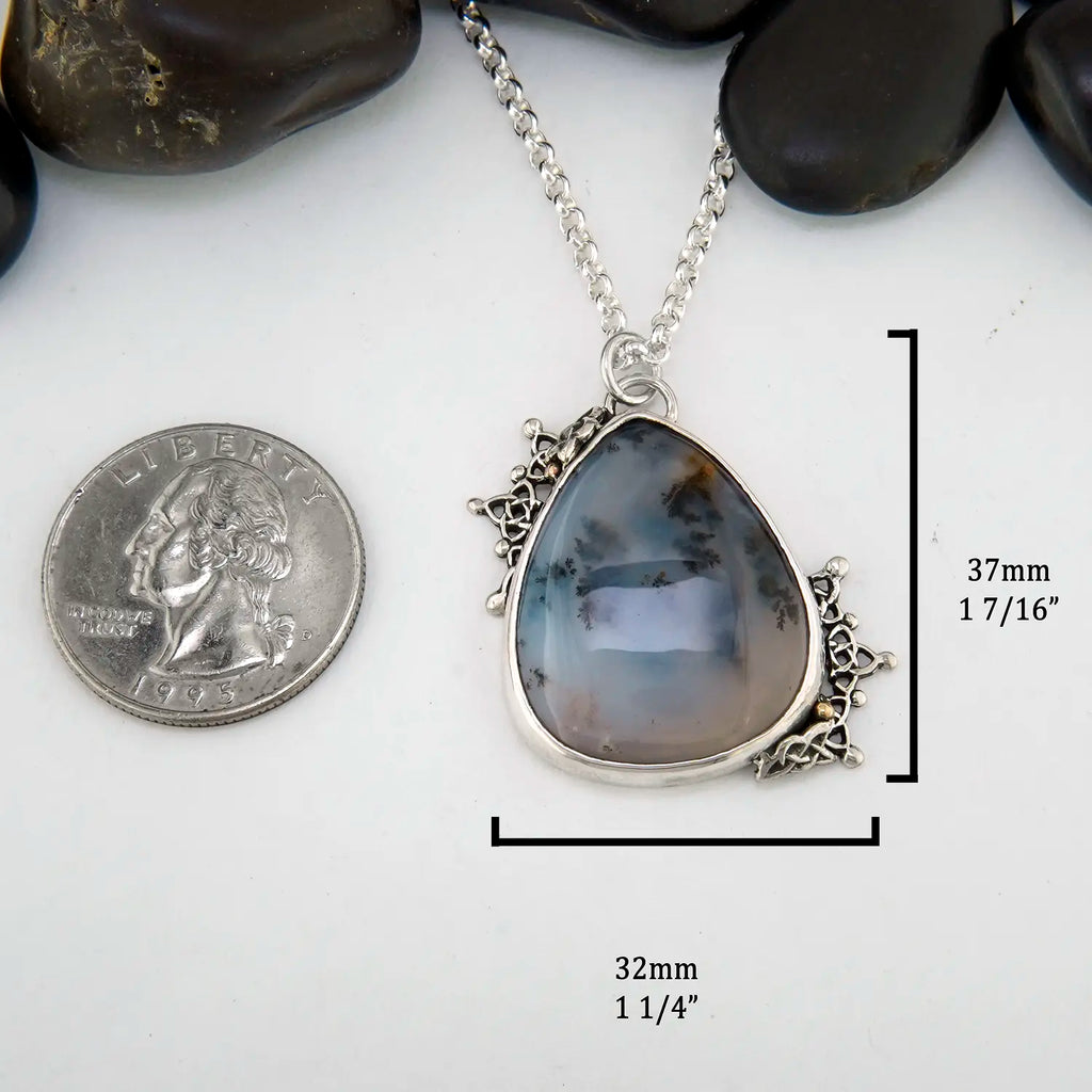 Dendritic Quartz Pendant set in Sterling Silver 
37mm x 32mm