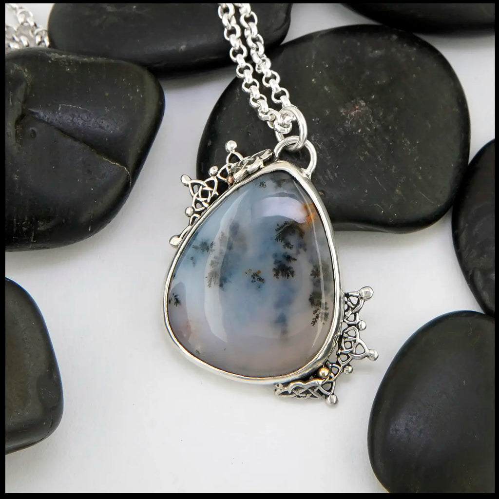 Dendritic Quartz Pendant set in Sterling Silver 