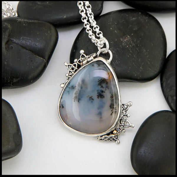 Dendritic Quartz Pendant set in Sterling Silver 