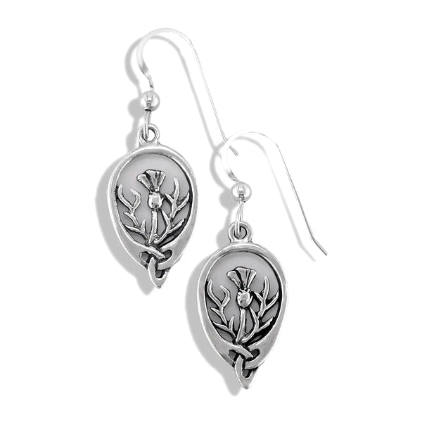 Scottish Thistle Earrings in Silver